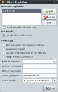 mybitlbee server in xchat