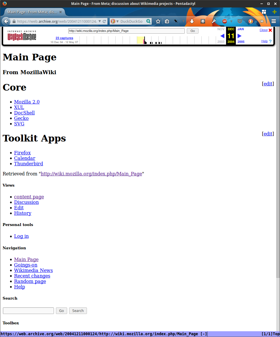 MozillaWiki December 2004