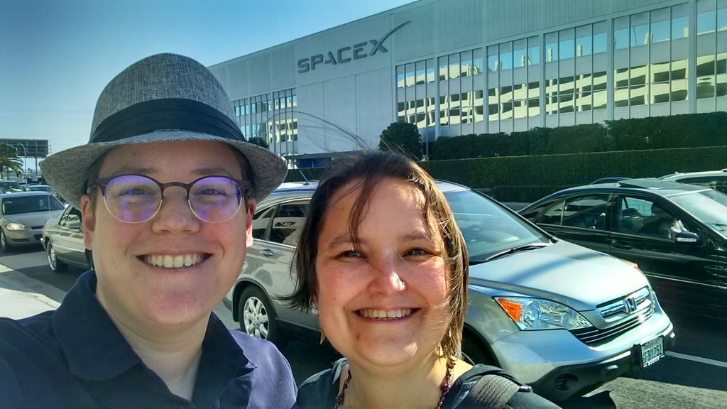 Smiling because we just toured a fraking rocket facility!